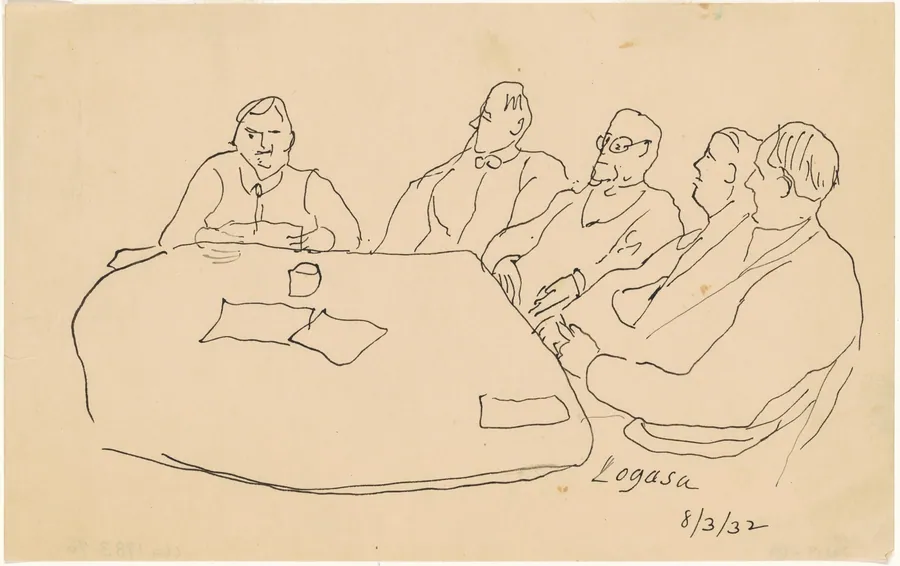 Men at a Table by Charles Logasa