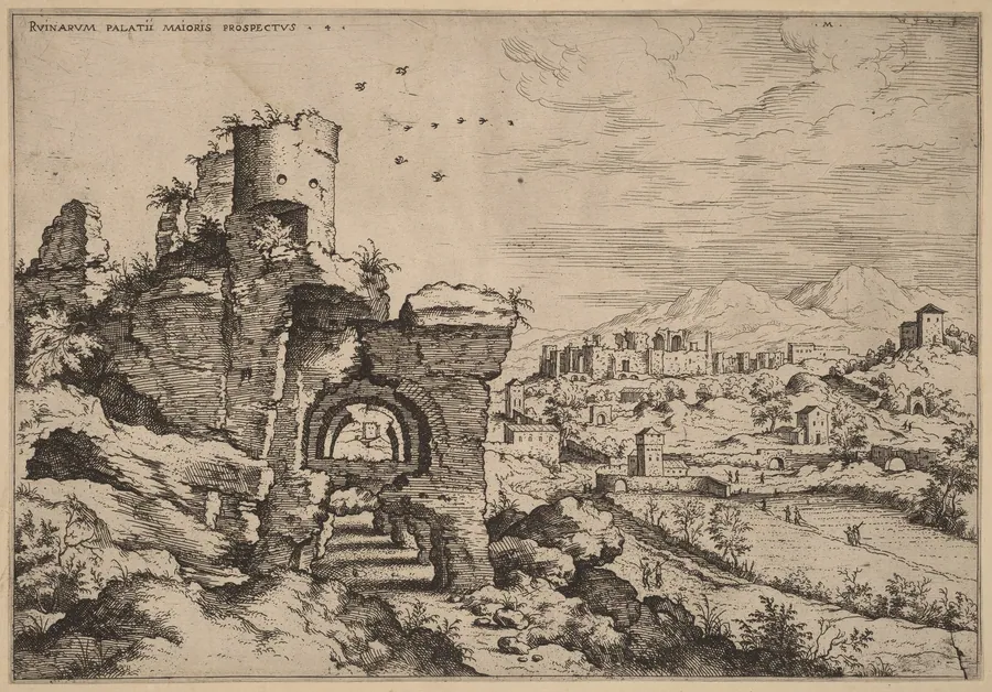 Ruins on the Palatine, Looking toward the Baths of Caracalla by Hieronymus Cock