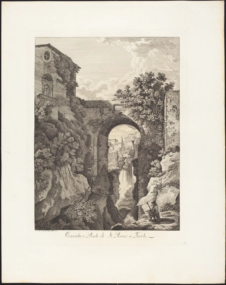 Cascata e Ponte di San Rocco a Tivoli by Albert Christoph Dies