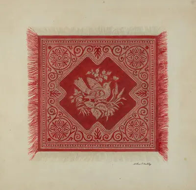 Red and White Table Napkin
