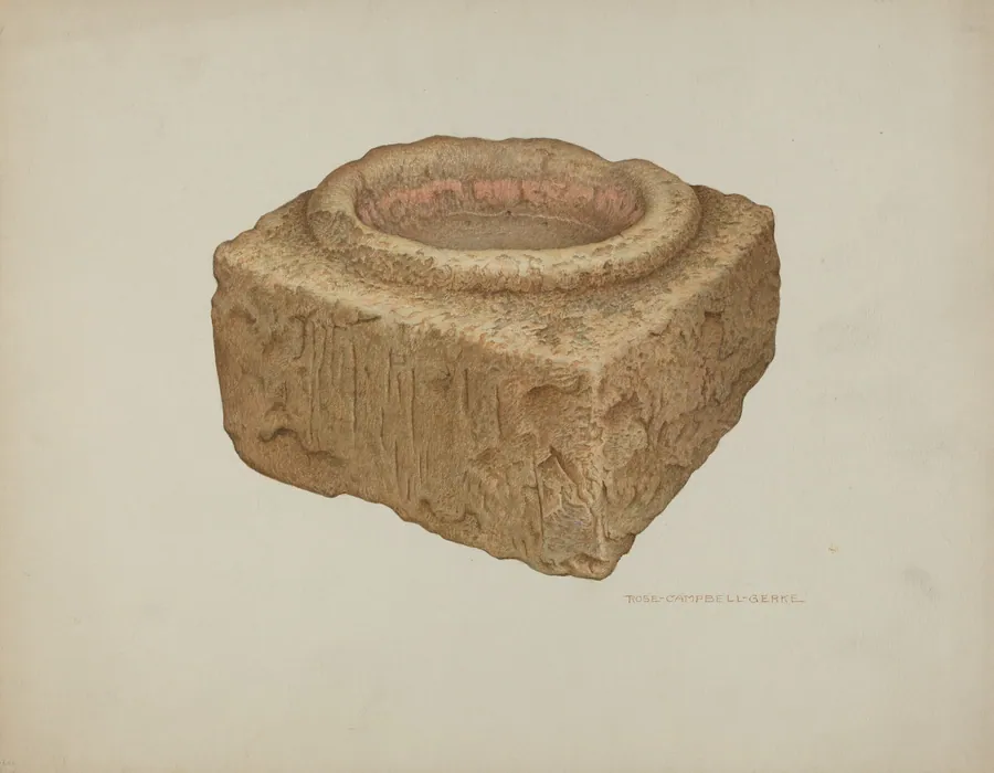 Sandstone Holy Water Font by Rose Campbell-Gerke