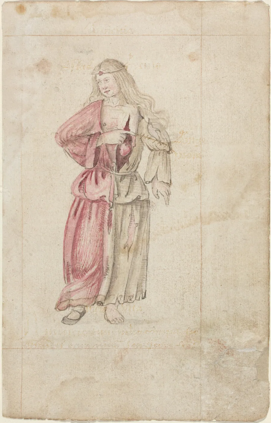 Personification of Friendship (Amicitia) [fol. 2 recto] by French early 16th Century
