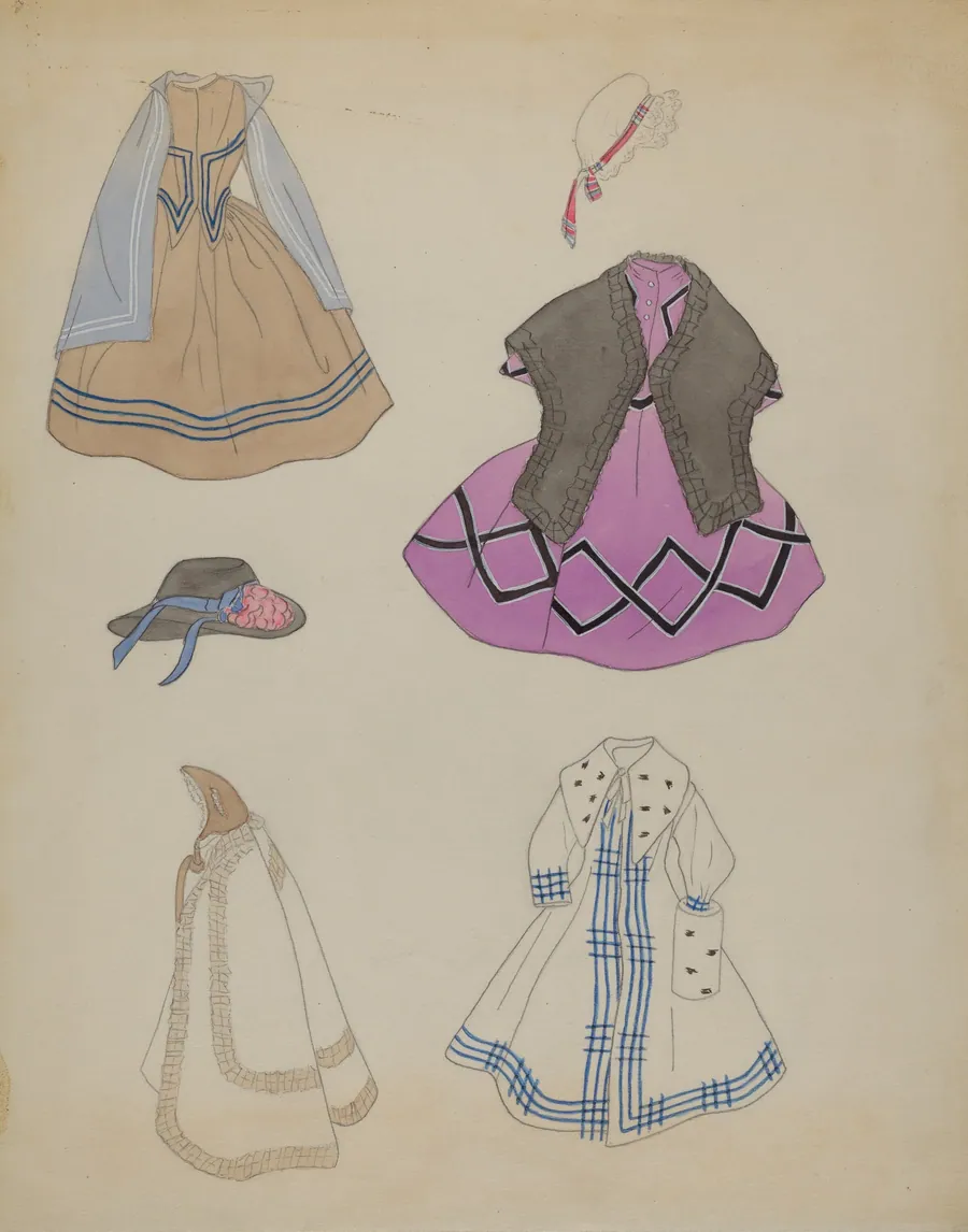 Doll and Wardrobe by Mina Lowry