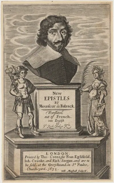 Title page to J.L. Guez, Sieur du Balzack, New Epistles