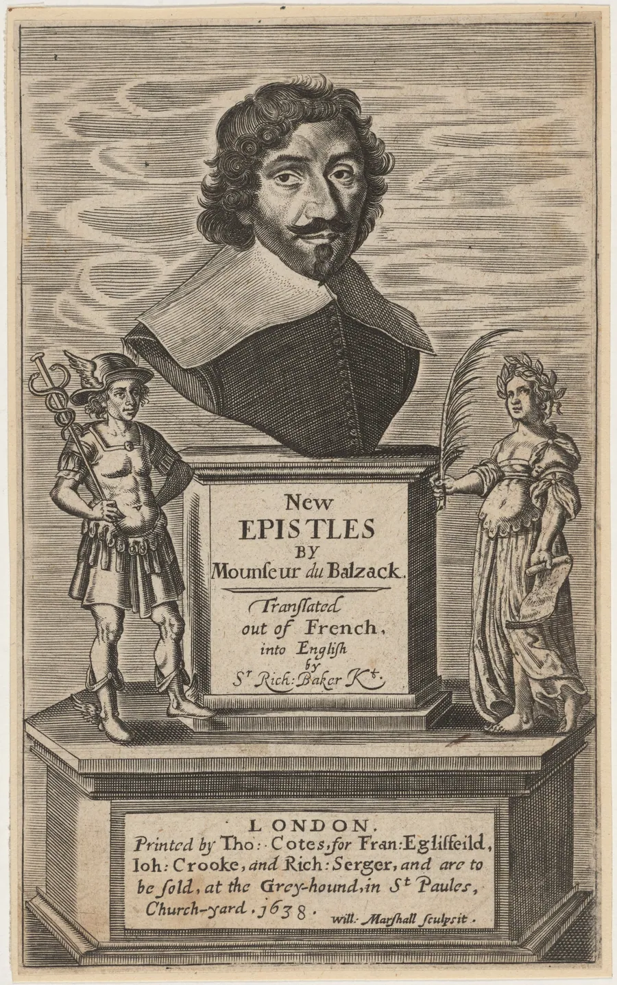 Title page to J.L. Guez, Sieur du Balzack, New Epistles by William Marshall
