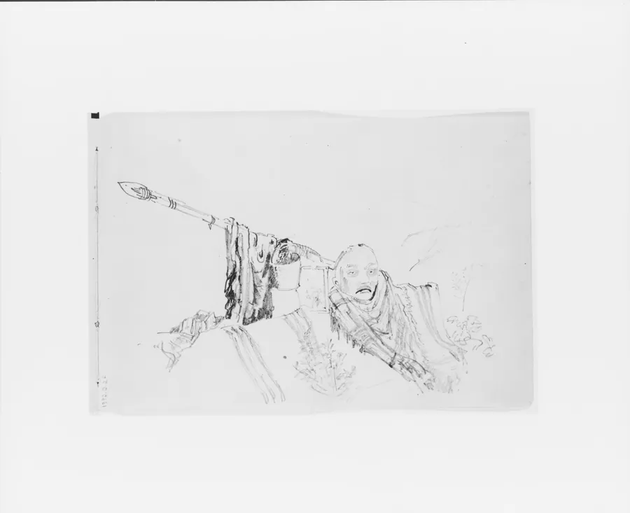 Still Life with Head and Spear (from Sketchbook X) by William Trost Richards