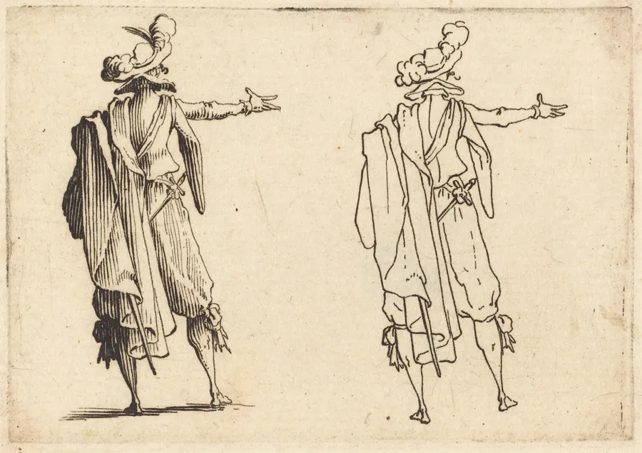Man seen from Behind with His Right Arm Extended by Jacques Callot
