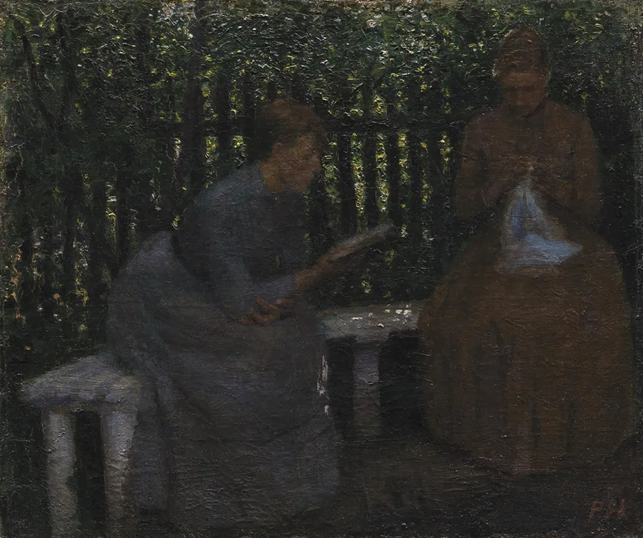 To unge piger i et lysthus by Peter Hansen