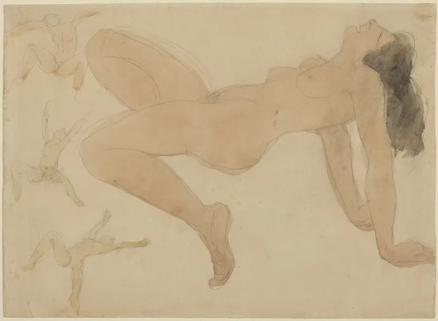 Studies of Nude Dancers by Odilon Roche