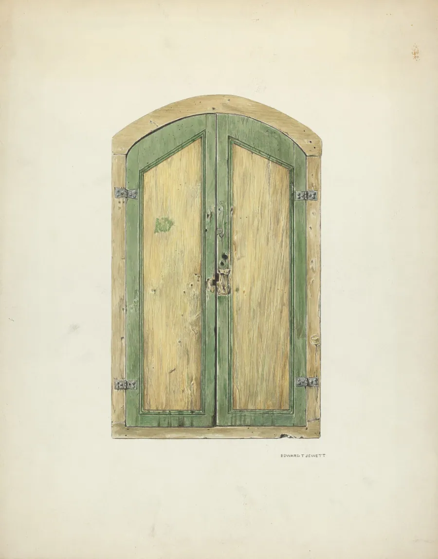 Painted Wooden Shutter by Edward Jewett