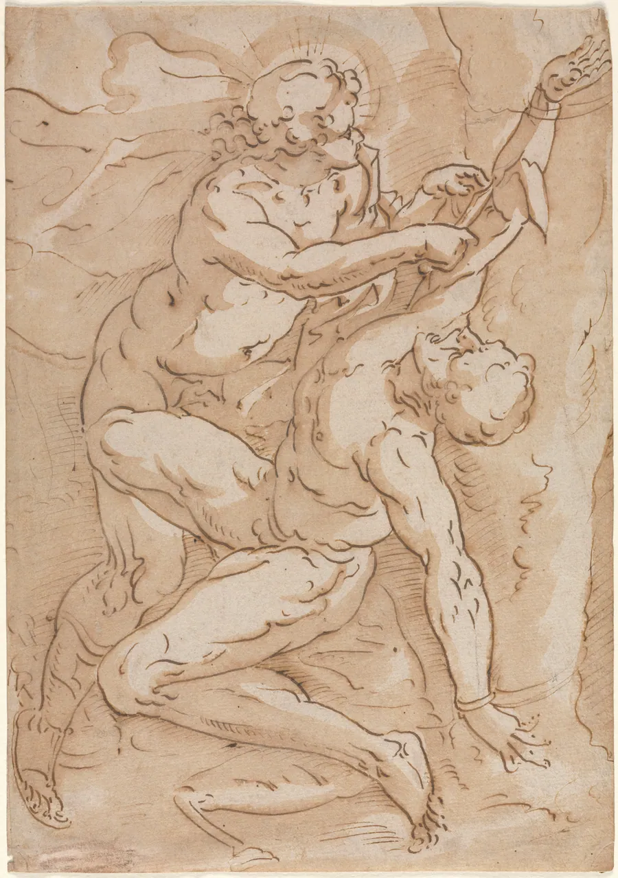 Apollo Flaying Marsyas (recto) by Anonymous