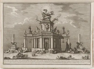 The Prima Macchina for the Chinea of 1753: The Temple of Asclepius with the Chariot of the Sun