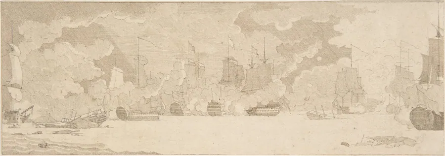 Sea Battle by Anonymous, Dutch, 17th century
