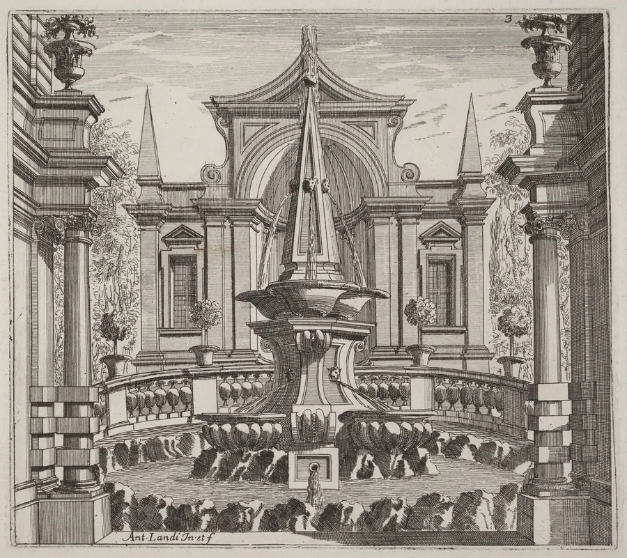 Fantastic Garden with a Fountain and a Garden Pavilion by Giuseppe Antonio Landi