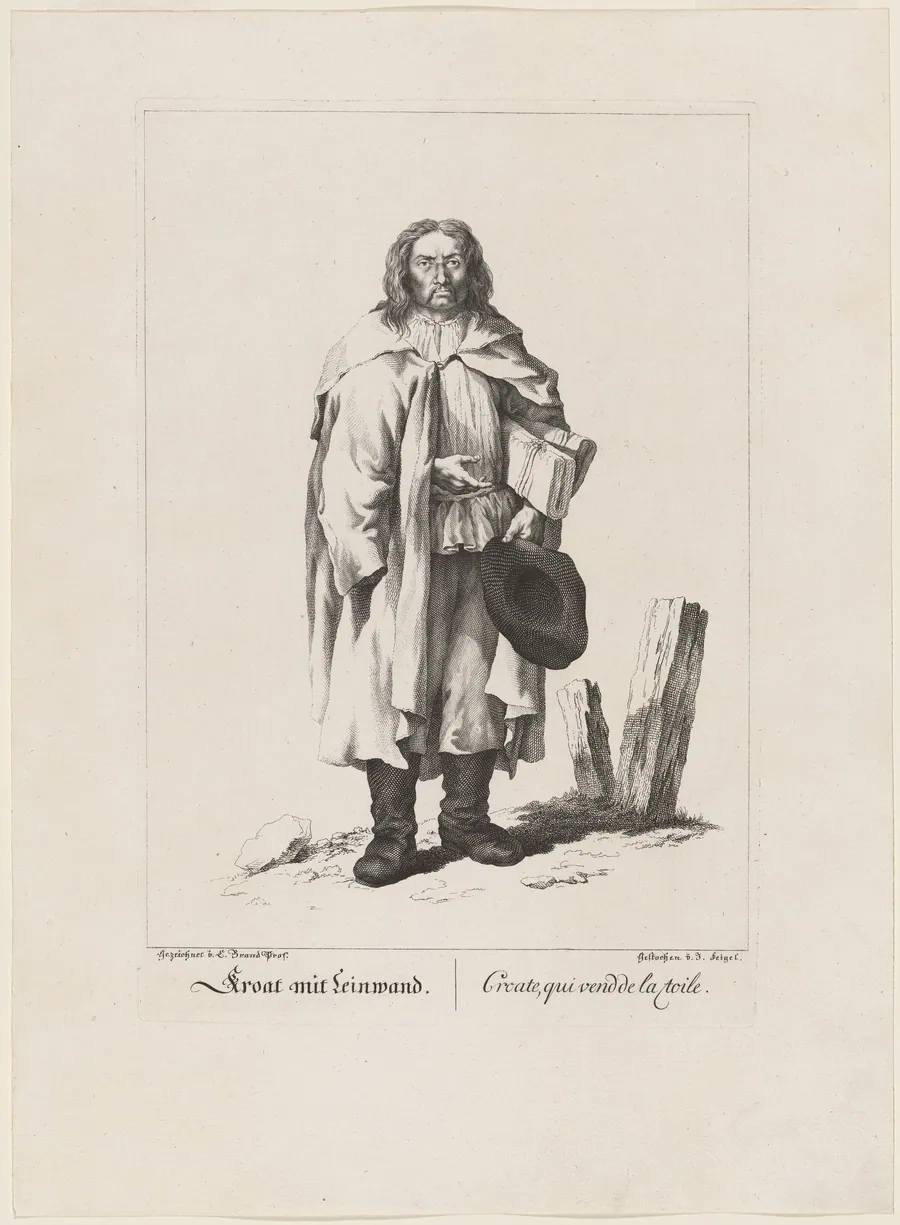 Kroat mit Leinwand (Linen Merchant) by Johann Feigel