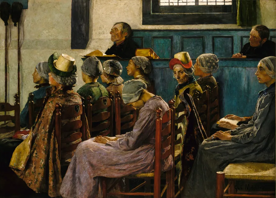 The Sermon by Gari Melchers, born Detroit MI 1860-died Falmouth, VA 1932