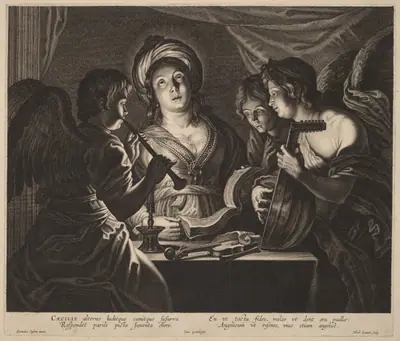 Saint Cecilia Accompanied by Heavenly Musicians