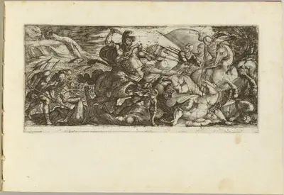 Cavalry Attack with Soldiers Fleeing