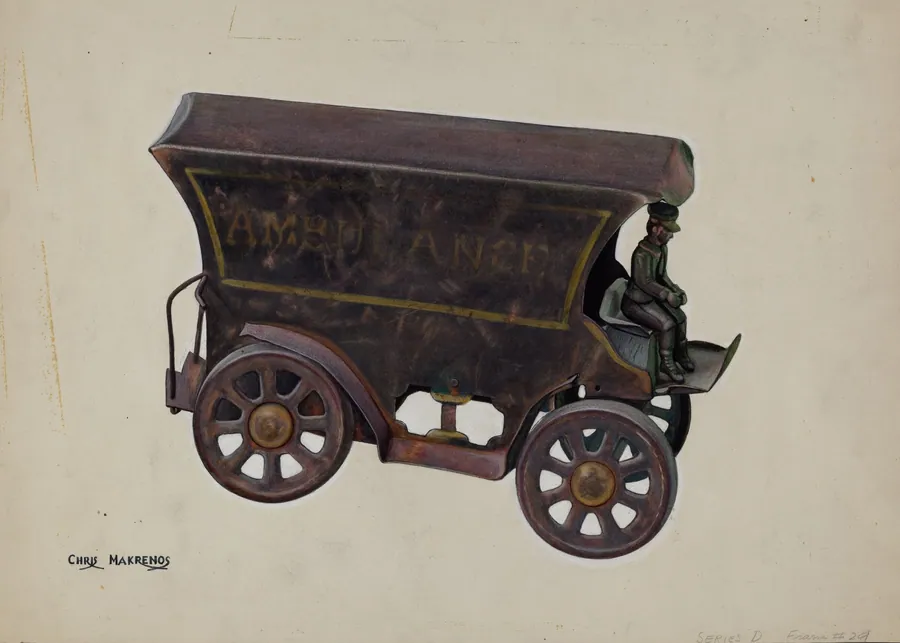 Ambulance Carriage Toy by Chris Makrenos