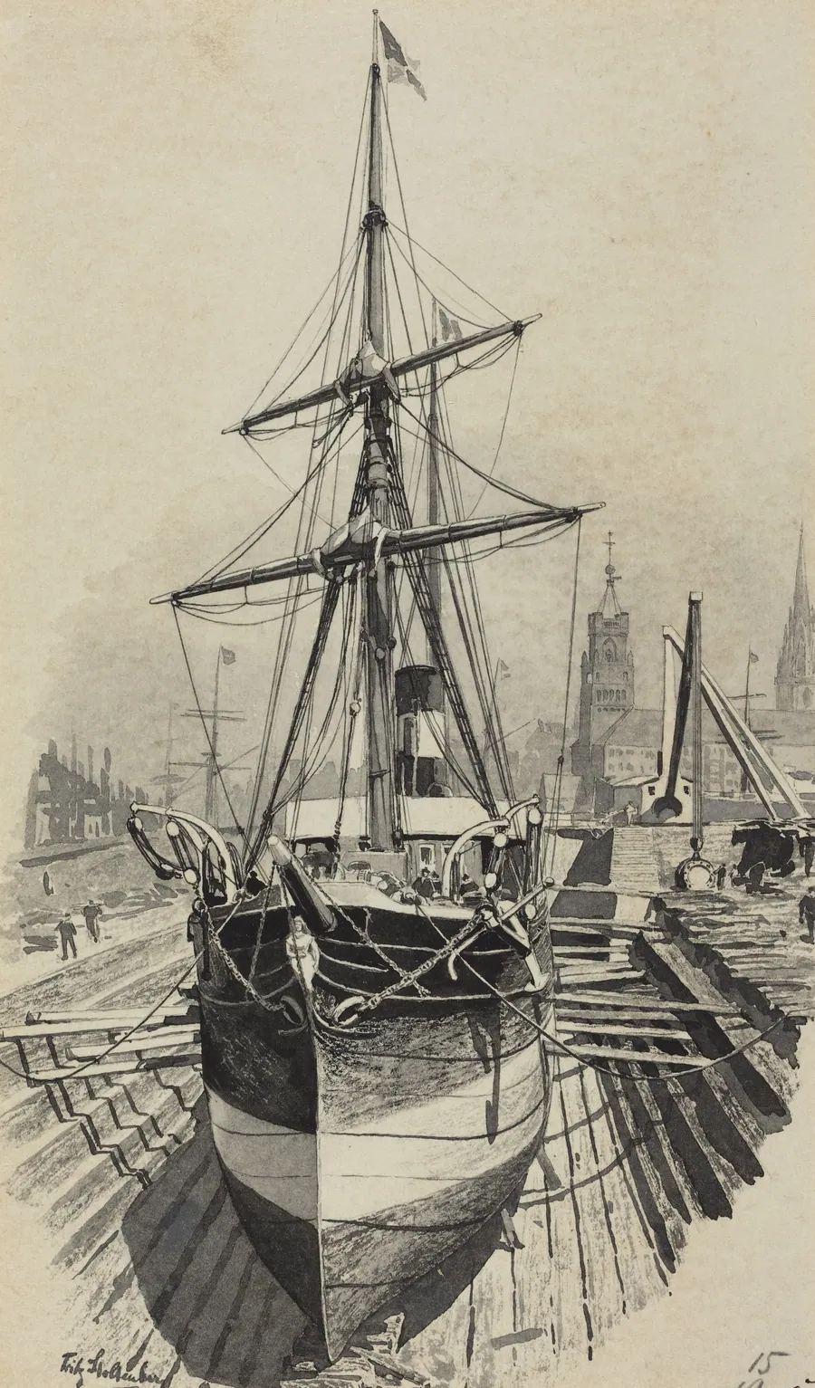 Auswanderer-Dampfer by Fritz Stoltenberg