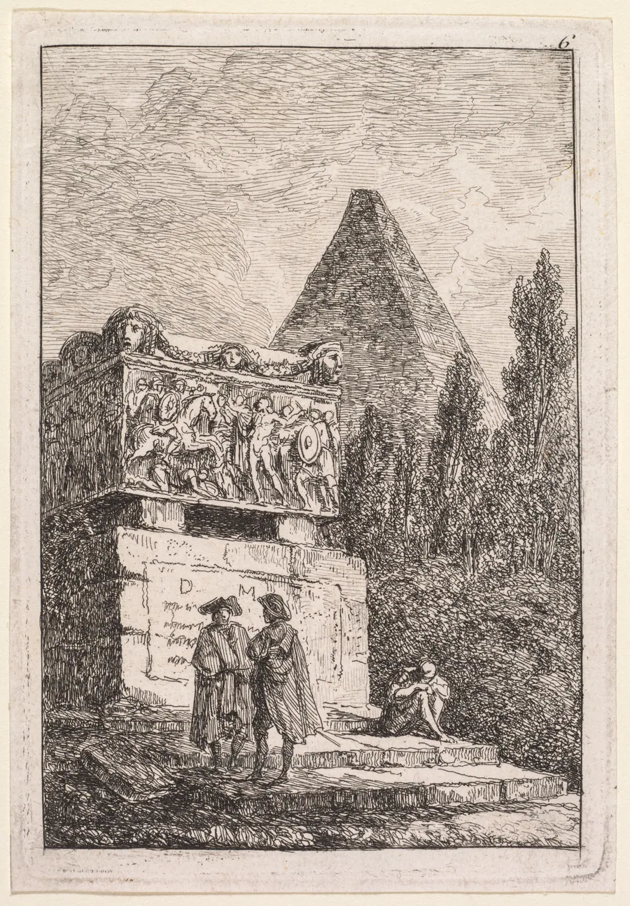Le Sarcophage by Hubert Robert