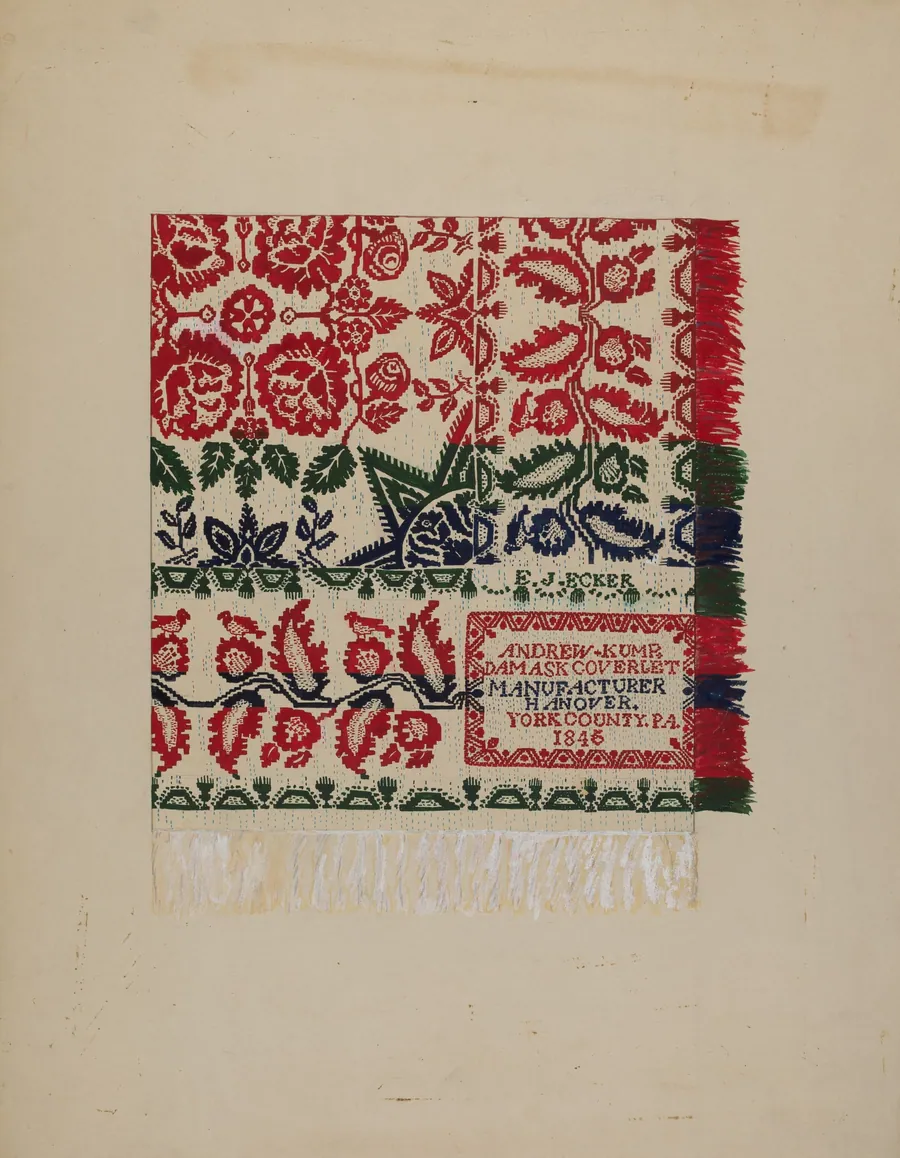 Damask Coverlet by Katherine Hastings