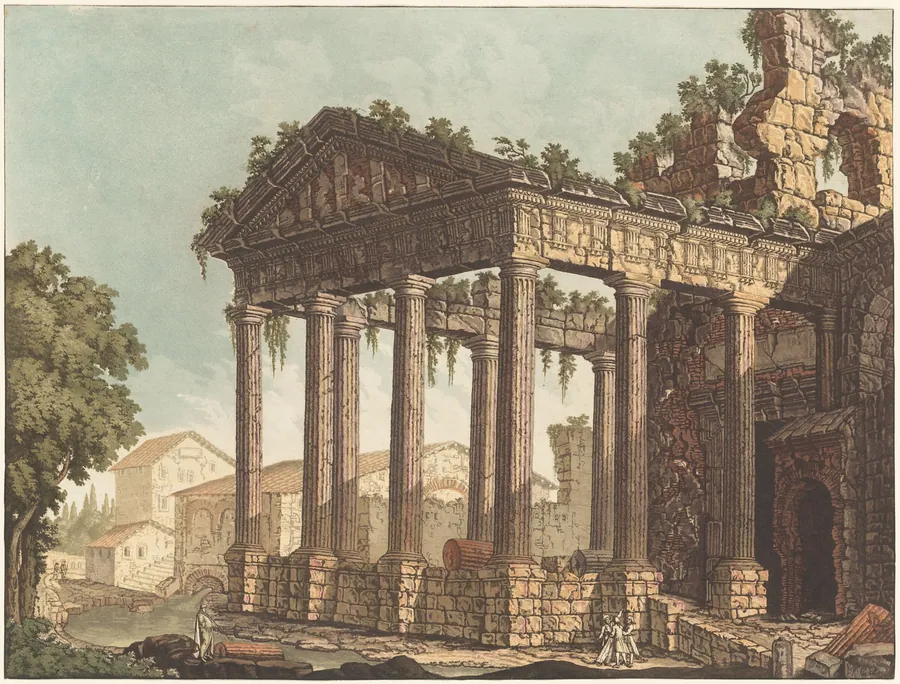 The Temple of Hercules at Cori by Johann Gottlieb Prestel