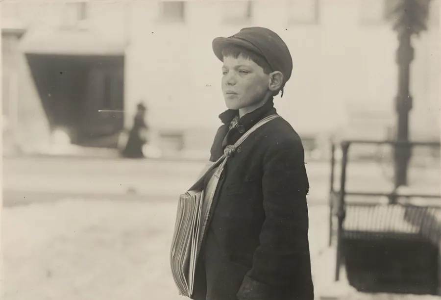 Tony Casale, "Bologna," 11 years old been selling newspapers for 4 years, Hartford, Connecticut, March 1909 by Lewis Wickes Hine