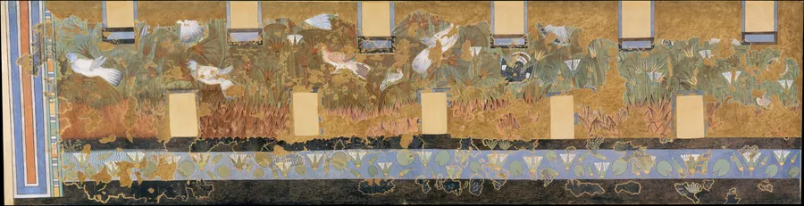 Facsimile painting from the 'Green Room' in the North Palace at Amarna by Nina de Garis Davies