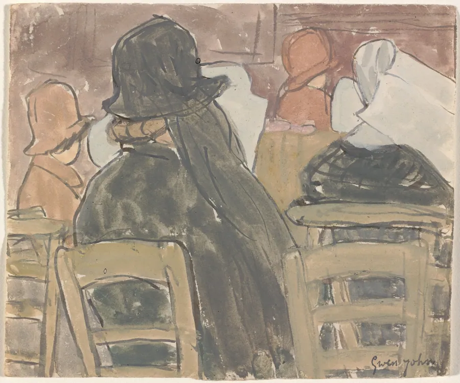 Women and Nuns Seated in Church by Gwen John