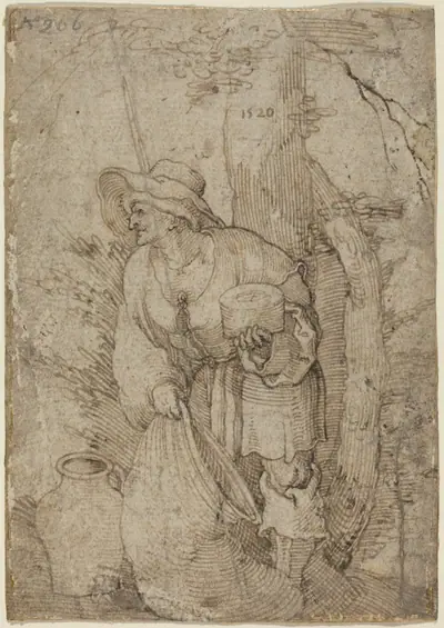 Old Man Standing under Tree