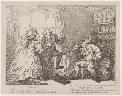 Bozzy and Madame Piozzi (Frontispiece, "Bozzy and Piozzi" by Peter Pindar)