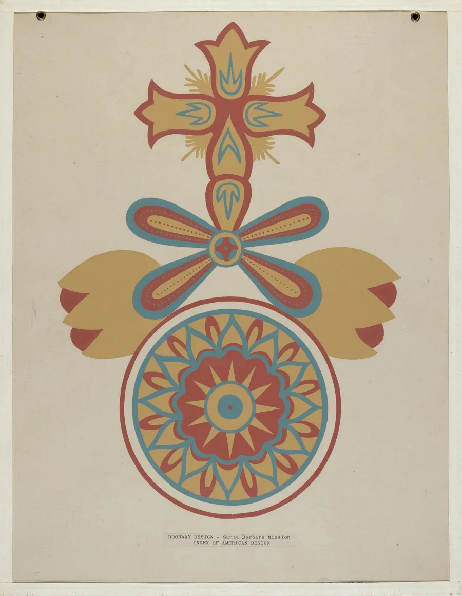 Santa Barbara Mission Doorway Design from the portfolio "Decorative Art of Spanish California" by American 20th Century
