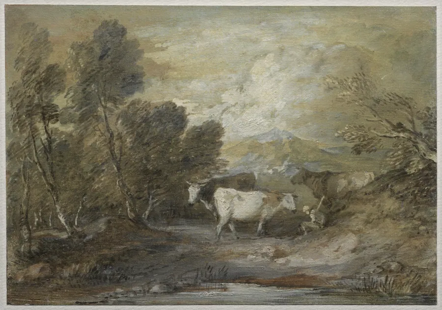 A Herdsman with Three Cows by an Upland Pool by Thomas Gainsborough