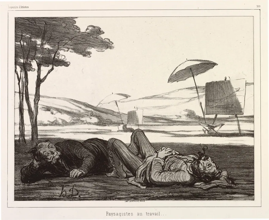 Paysagistes au travail (Landscape Artists at Work) by Honoré Daumier