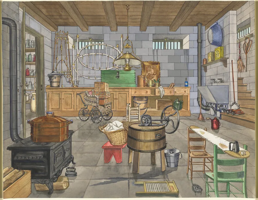 Basement of Urban House, 1910 by Perkins Harnly