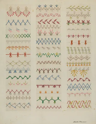 Samples of Stitching, Patchwork Quilt