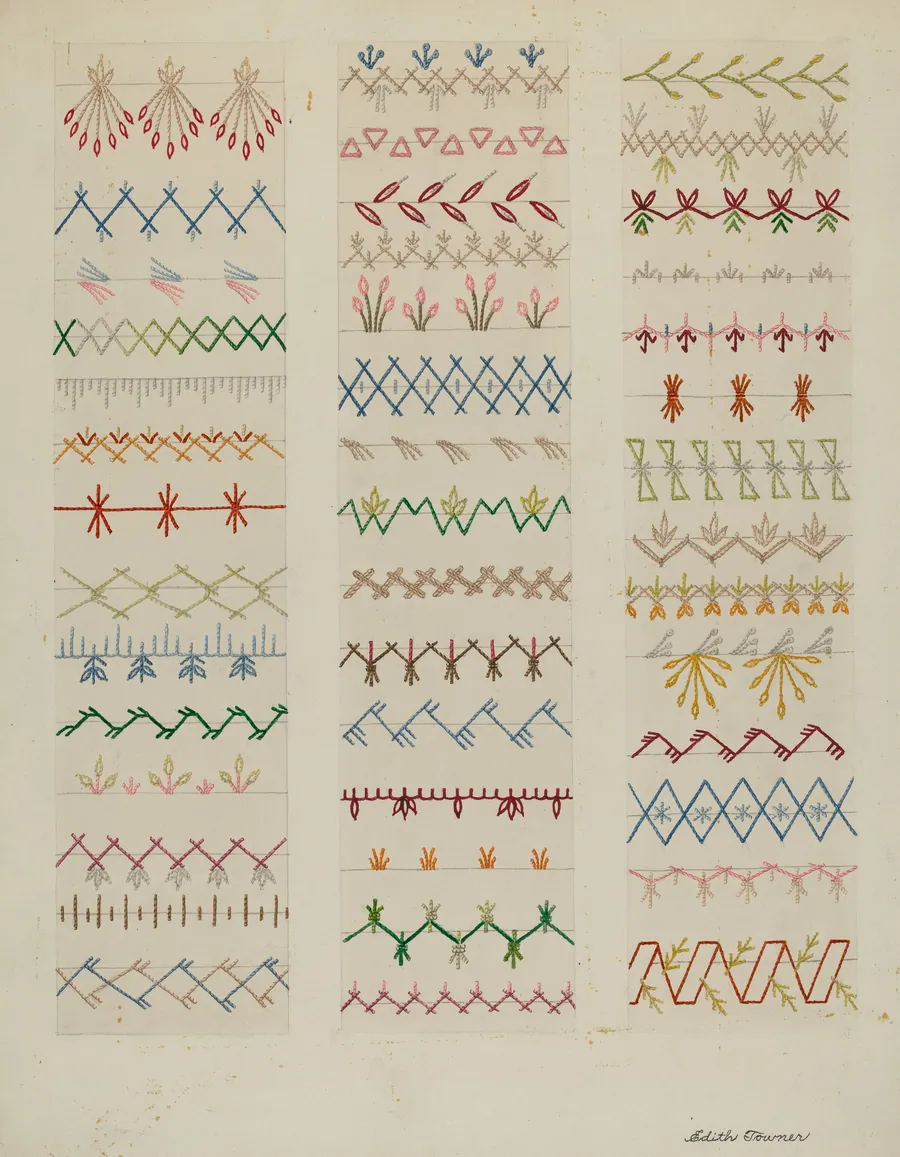 Samples of Stitching, Patchwork Quilt by Edith Towner