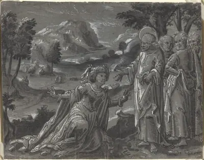 Christ and the Adulteress [recto]