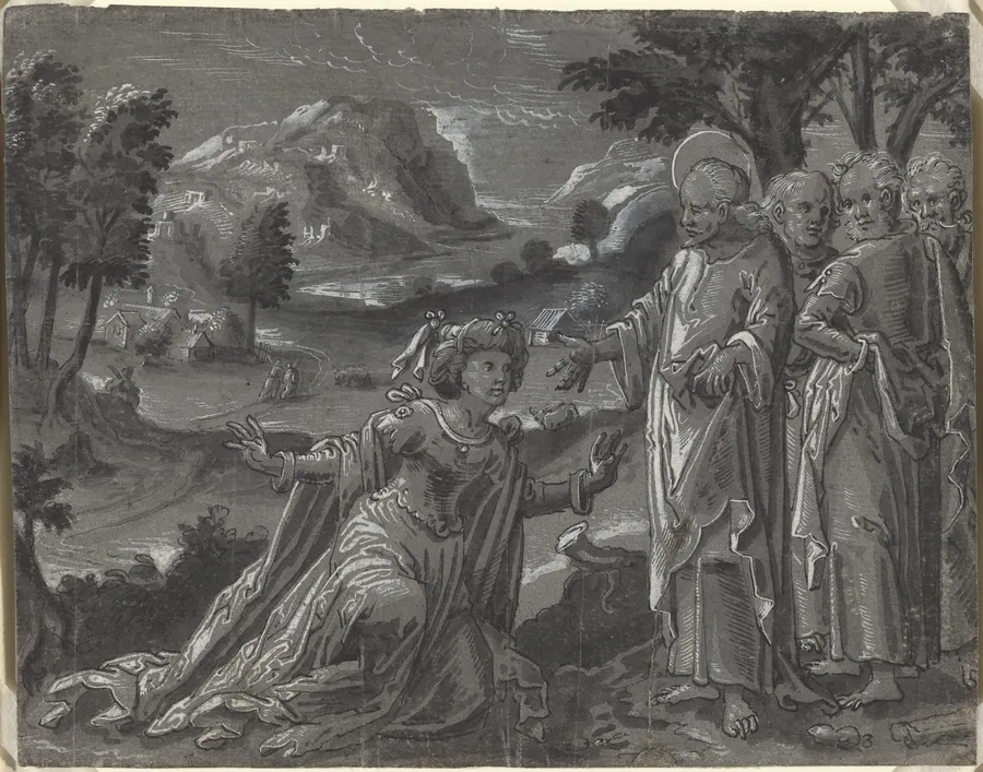 Christ and the Adulteress [recto] by German 16th Century