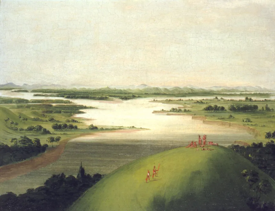Mouth of the Platte River, 900 Miles above St. Louis by George Catlin, born Wilkes-Barre, PA 1796-died Jersey City, NJ 1872