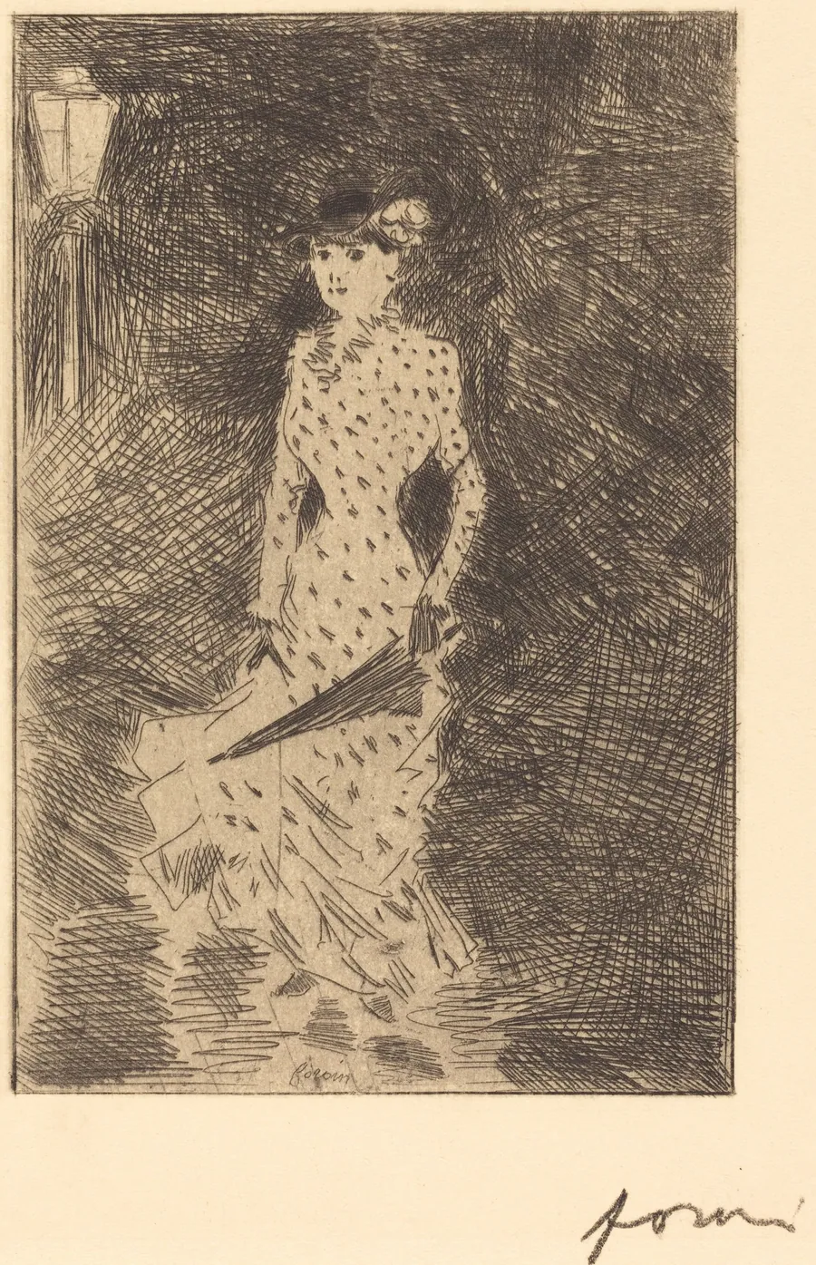 L'ambulante au parapluie (Walker with an Umbrella) by Jean-Louis Forain
