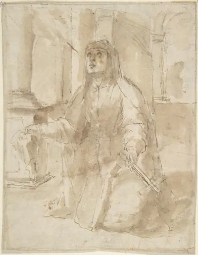Kneeling Figure of a Nun