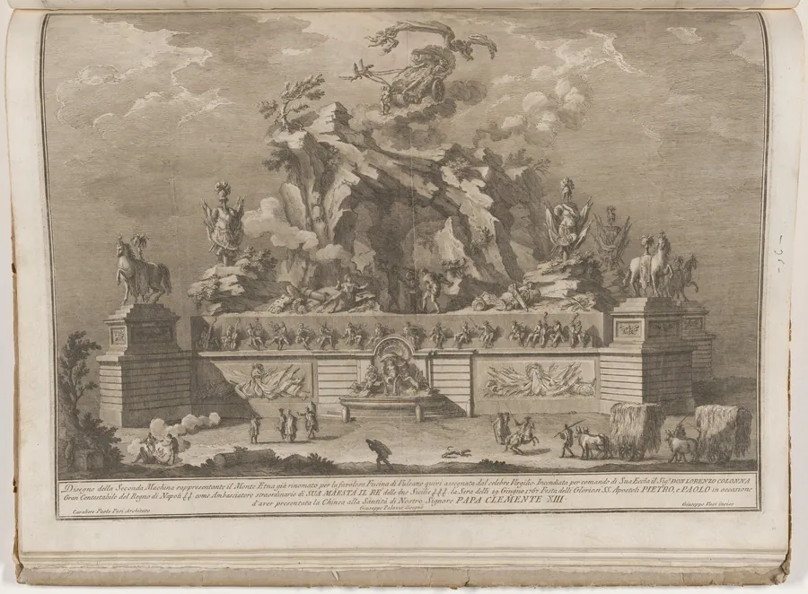 The Seconda Macchina for the Chinea of 1767: Mount Etna with the Forge of Vulcan by Giuseppe Vasi