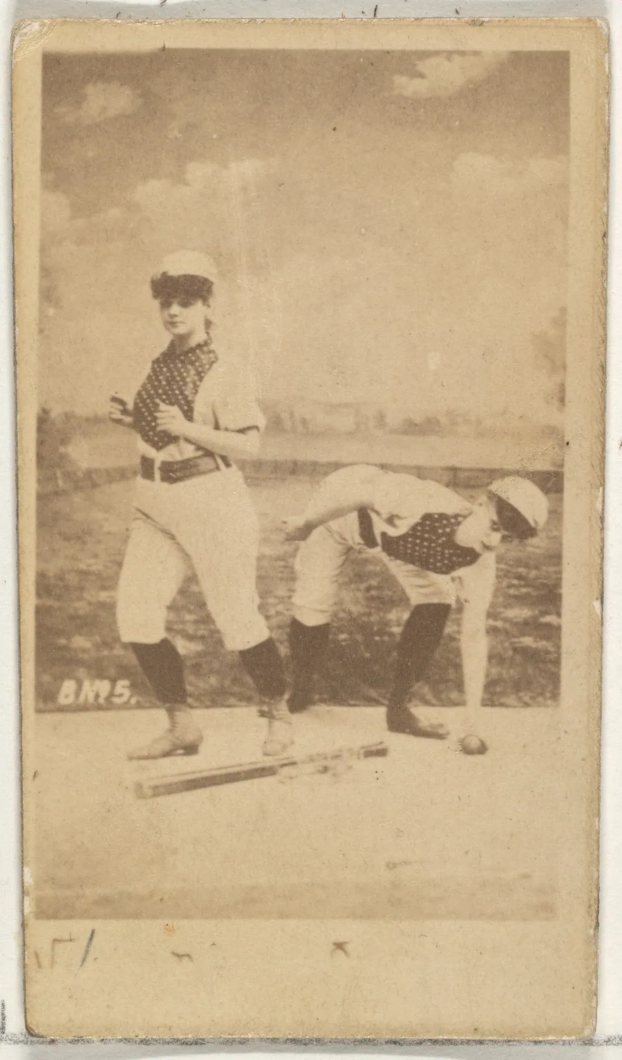 Card 5, from the Girl Baseball Players series (N48, Type 1) for Virginia Brights Cigarettes by Allen & Ginter