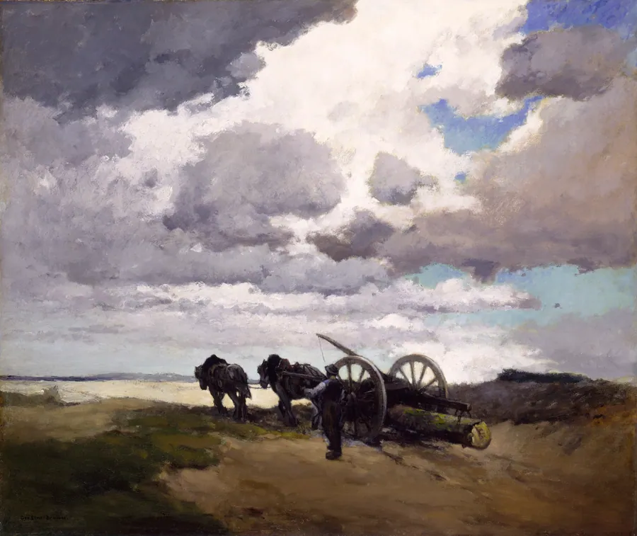 The Wain Team by George Elmer Browne, born Gloucester, MA 1871-died Provincetown, MA 1946
