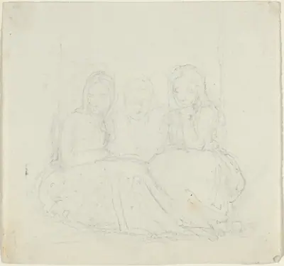 Three Seated Female Figures