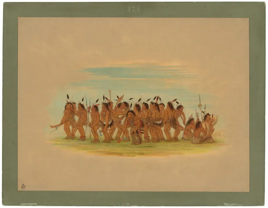 Dog Dance - Sioux by George Catlin