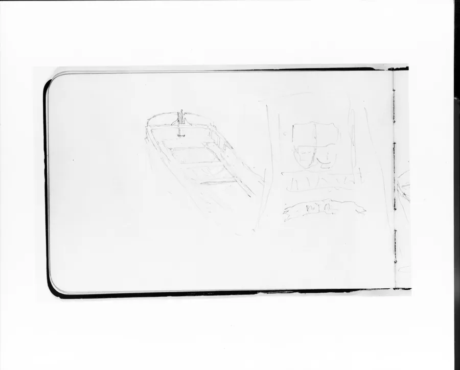 Study of a Rowboat: View Toward the Stern (from Sketchbook) by Albert Bierstadt
