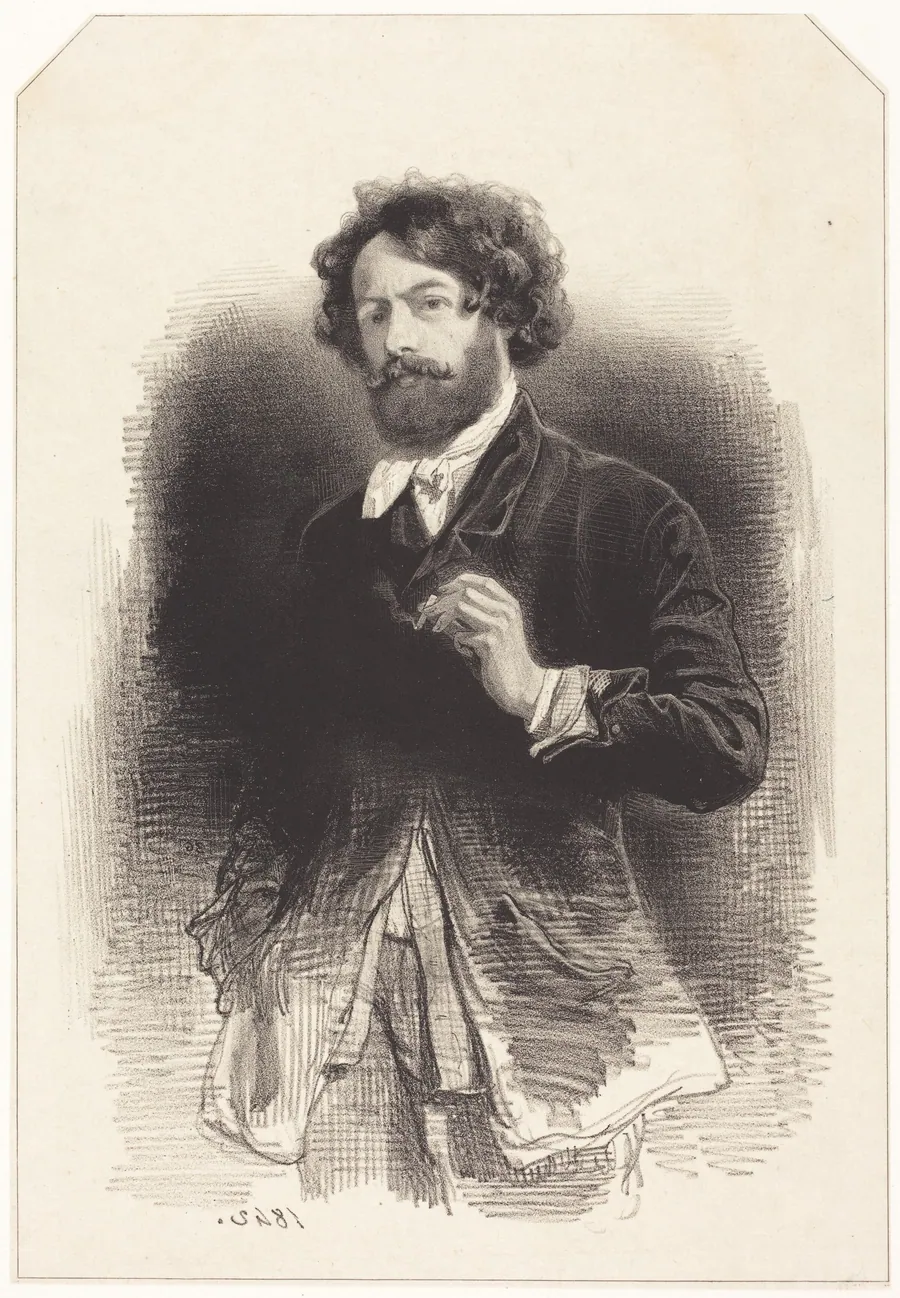 Self-Portrait with a Cigarette by Paul Gavarni